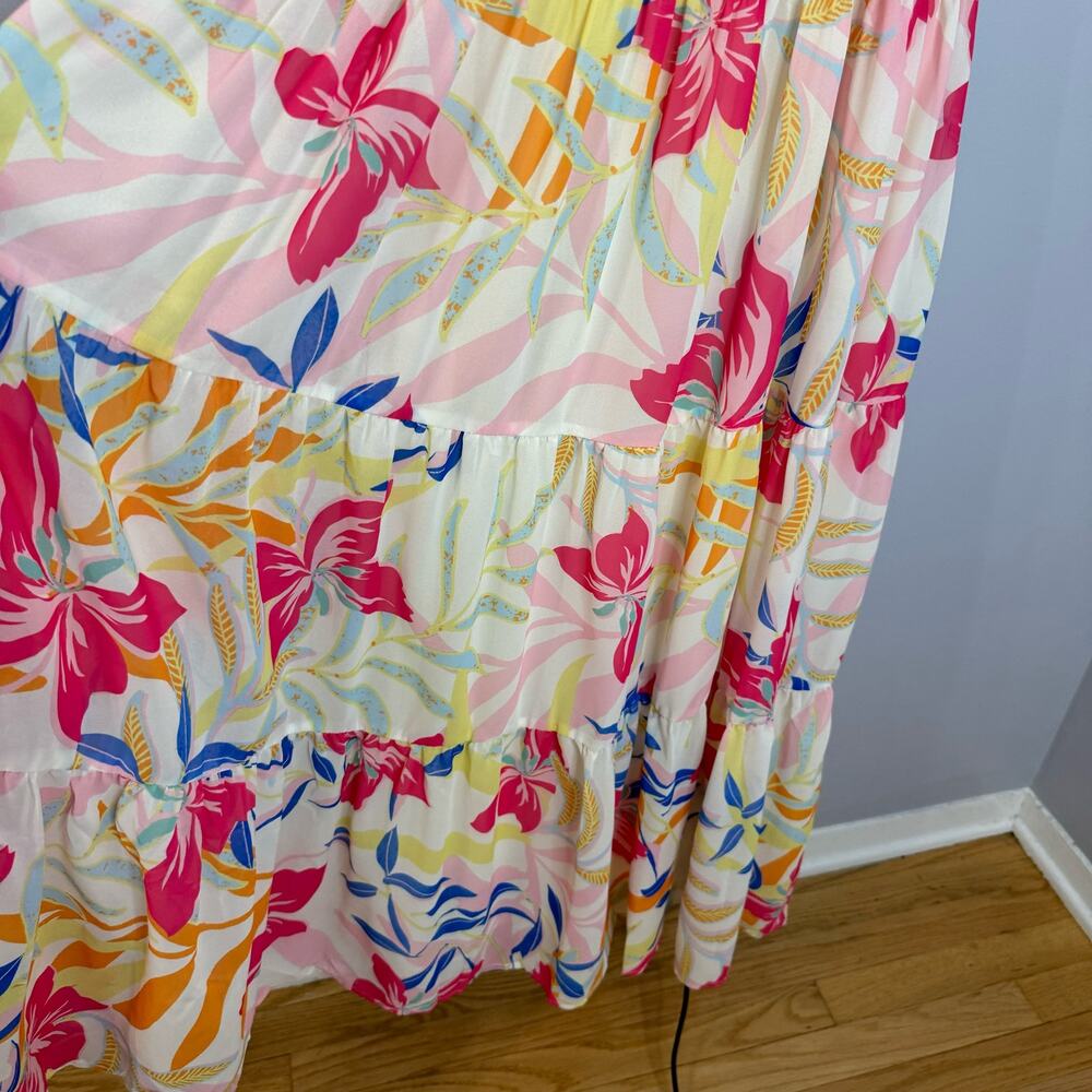 Flying Tomato Tropical Flower Printed Maxi Dress Vacation Costal Women's M - Picture 8 of 10
